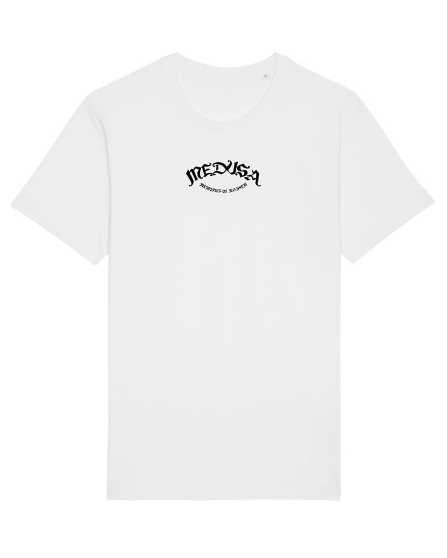 camiseta orgánica blanca medusa vibes