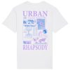 Camiseta orgánica blanca rapsodia urbana espalda